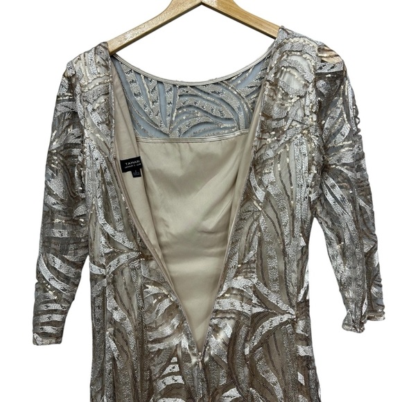 Tahari Arthur S. Levine Champagne Gold Sequin Gown, Size 2 - Picture 10 of 15